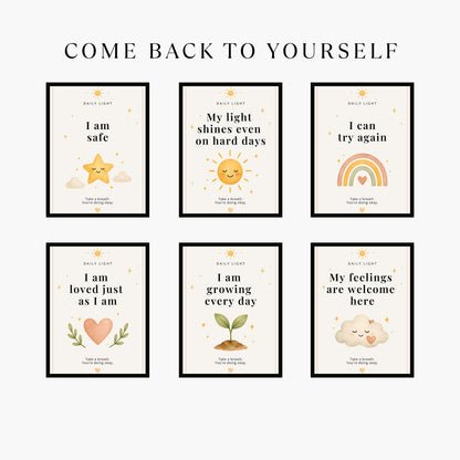Minimal affirmation card design with soft calming message for daily reassurance and self care