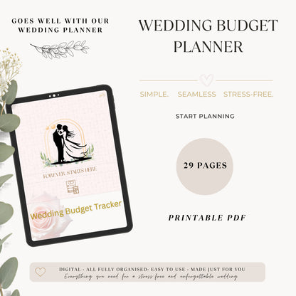 Wedding Budget Planner printable PDF cover by Ordo by DZ