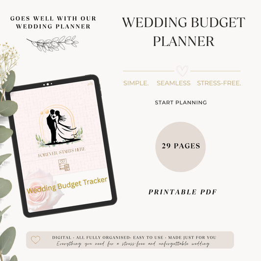 Wedding Budget Planner printable PDF cover by Ordo by DZ